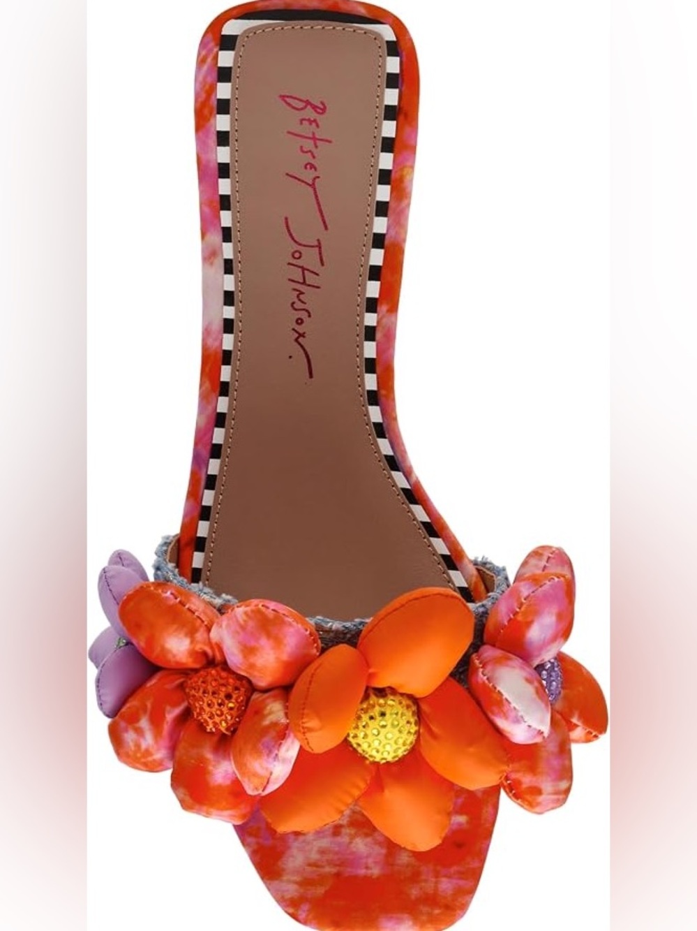 Betsey Johnson Emelia Orange & Pink Floral Sandals NIB Size 8.5